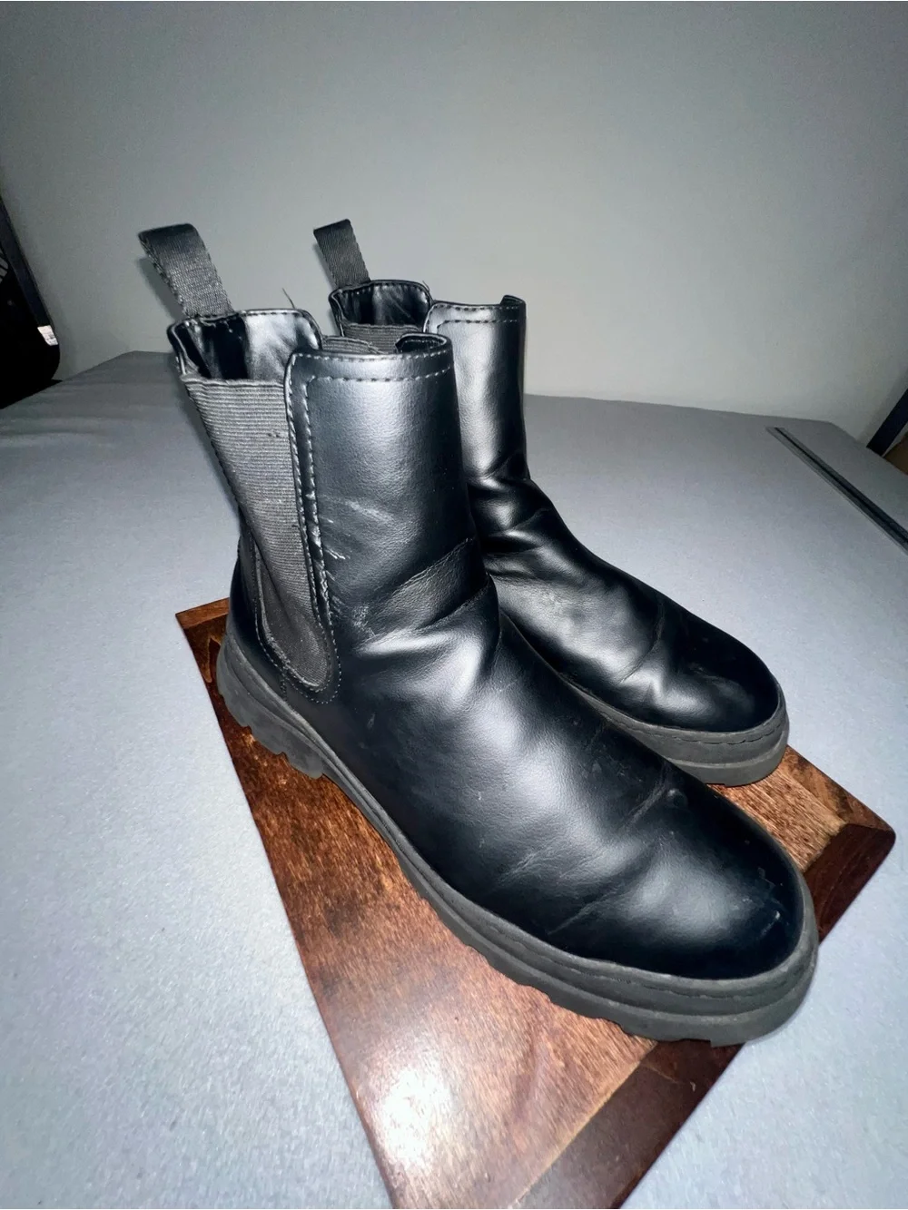 Men's Black Chelsea Boots - Sleek Slip-On Ankle Boot size 11.5
